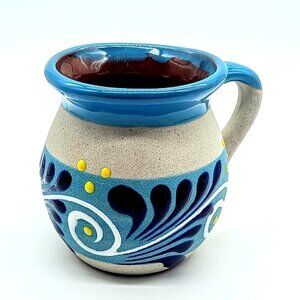 Jarritos Hand-Painted Blue Ceramic Pottery Mug